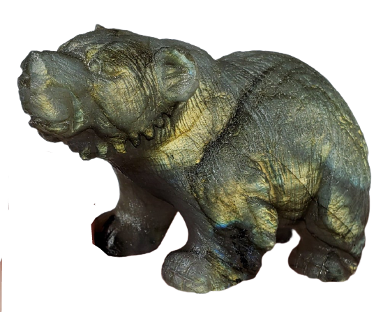 Labradorite Bear Carving