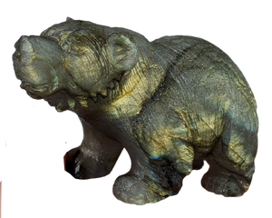 Labradorite Bear Carving