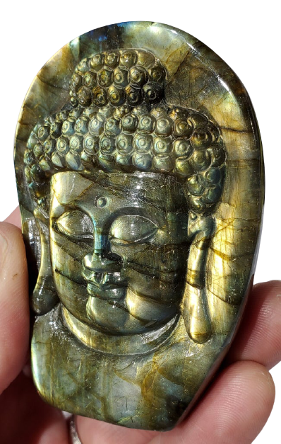 Labradorite Buddha Carving