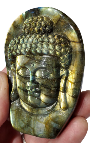 Labradorite Buddha Carving