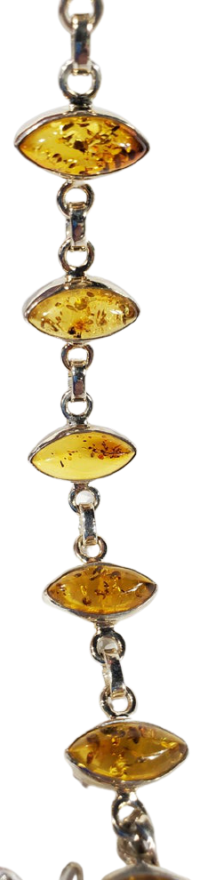 Amber and Sterling Silver Bracelet