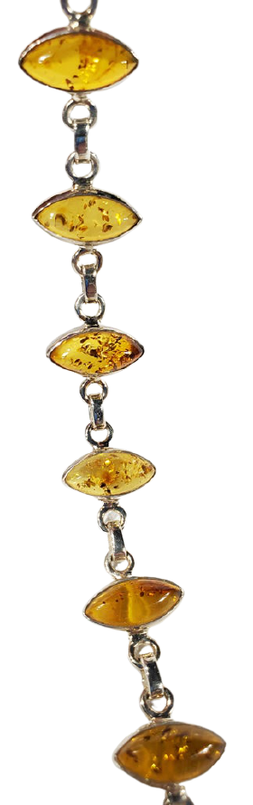 Amber and Sterling Silver Bracelet