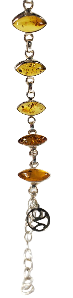 Amber and Sterling Silver Bracelet