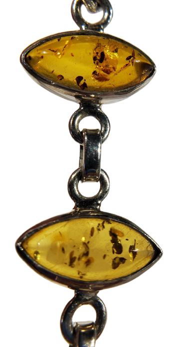 Amber and Sterling Silver Bracelet