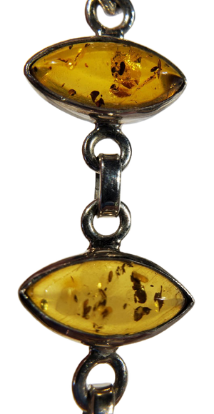 Amber and Sterling Silver Bracelet