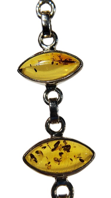 Amber and Sterling Silver Bracelet