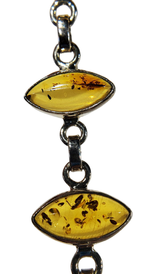 Amber and Sterling Silver Bracelet