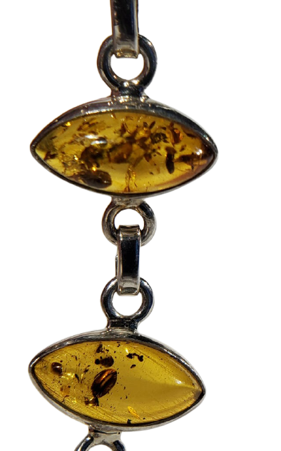 Amber and Sterling Silver Bracelet