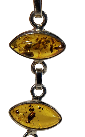 Amber and Sterling Silver Bracelet