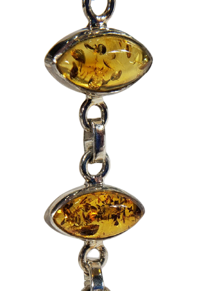 Amber and Sterling Silver Bracelet