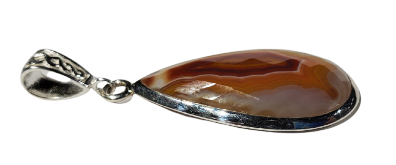 Faceted Agate Pendant w/ Chain