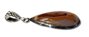 Faceted Agate Pendant w/ Chain