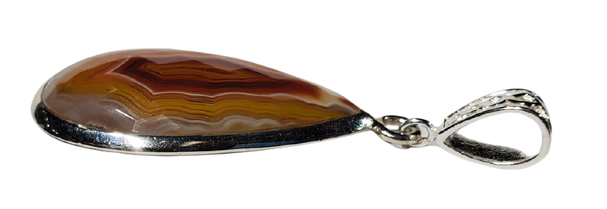 Faceted Agate Pendant w/ Chain