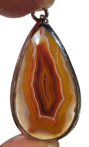 Faceted Agate Pendant w/ Chain
