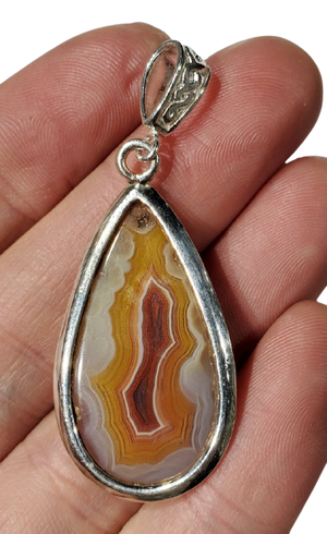 Faceted Agate Pendant w/ Chain