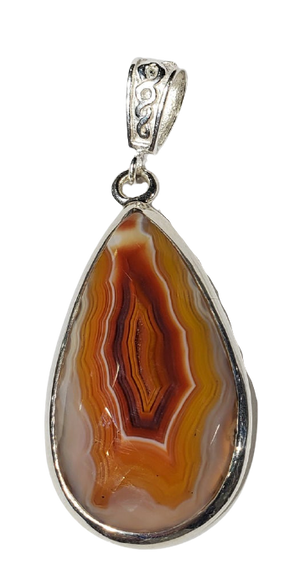Faceted Agate Pendant w/ Chain