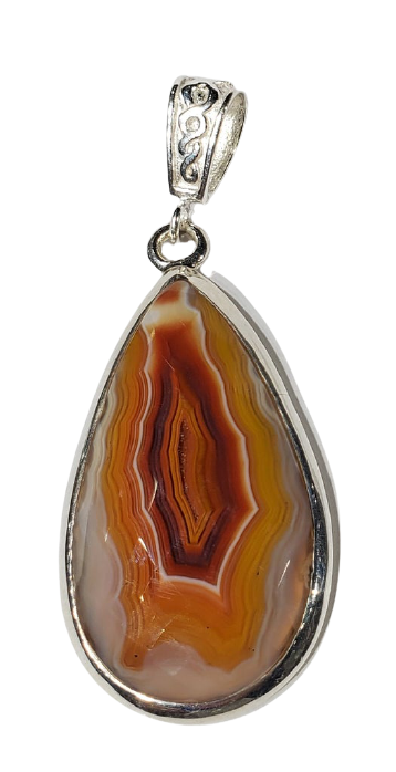 Faceted Agate Pendant w/ Chain