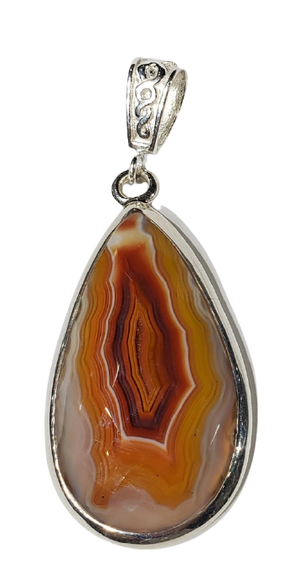 Faceted Agate Pendant w/ Chain