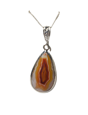 Faceted Agate Pendant w/ Chain