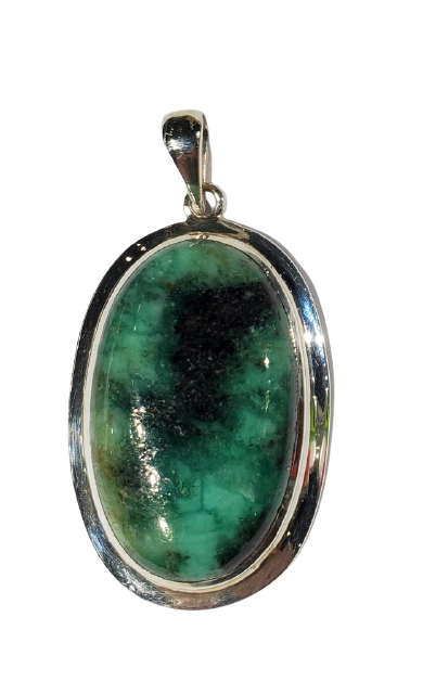 Emerald Pendant in Sterling Silver