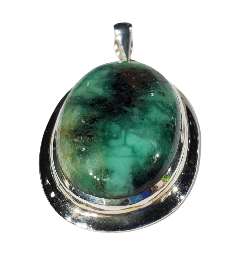 Emerald Pendant in Sterling Silver