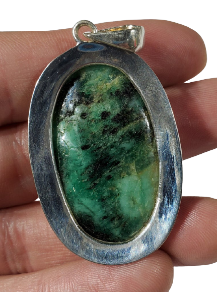 Emerald Pendant in Sterling Silver