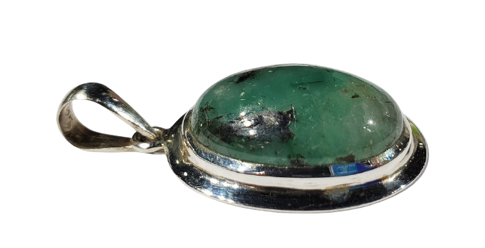 Emerald Pendant in Sterling Silver