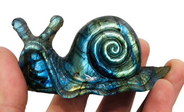 Labradorite Snail Carving