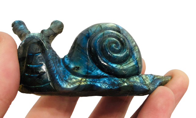 Labradorite Snail Carving