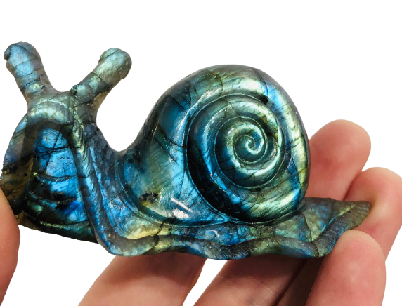 Labradorite Snail Carving