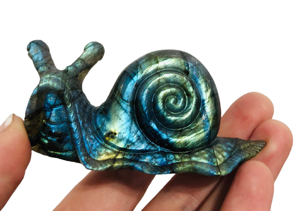 Labradorite Snail Carving