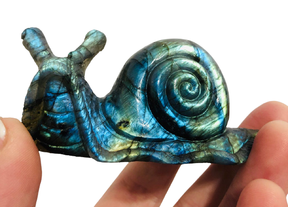 Labradorite Snail Carving