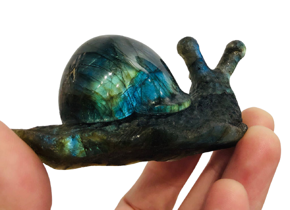 Labradorite Snail Carving