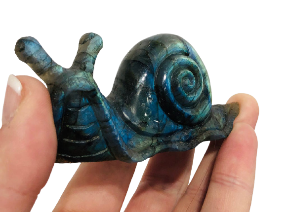 Labradorite Snail Carving