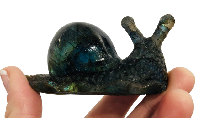 Labradorite Snail Carving