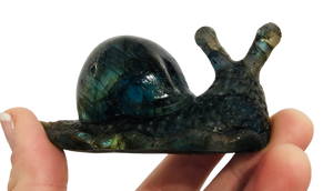 Labradorite Snail Carving