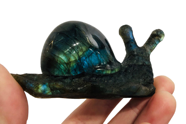 Labradorite Snail Carving