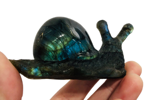 Labradorite Snail Carving