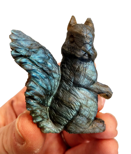 Labradorite Squirrel Carving