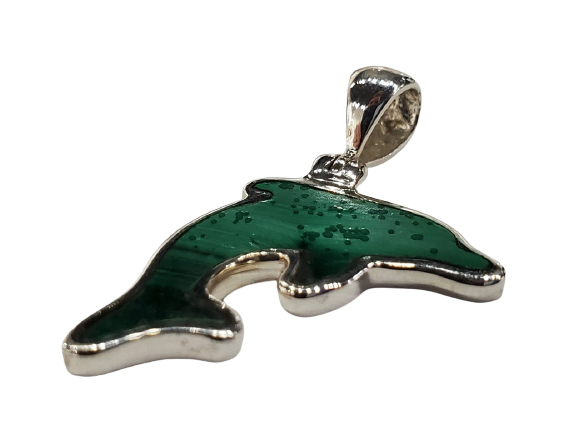 Malachite Dolphin Pendant