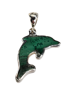 Malachite Dolphin Pendant