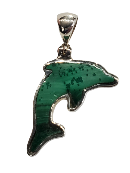 Malachite Dolphin Pendant