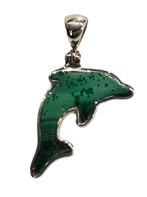 Malachite Dolphin Pendant