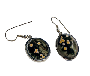 Ocean Jasper Earrings, Sterling Silver