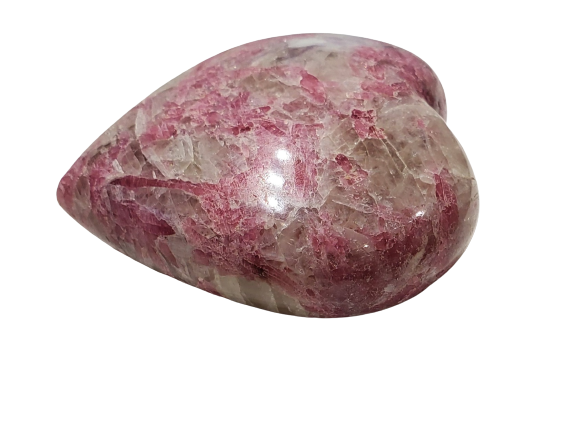 Pink Tourmaline, Lepidolite, and Cleavelandite Heart (Madagascar)