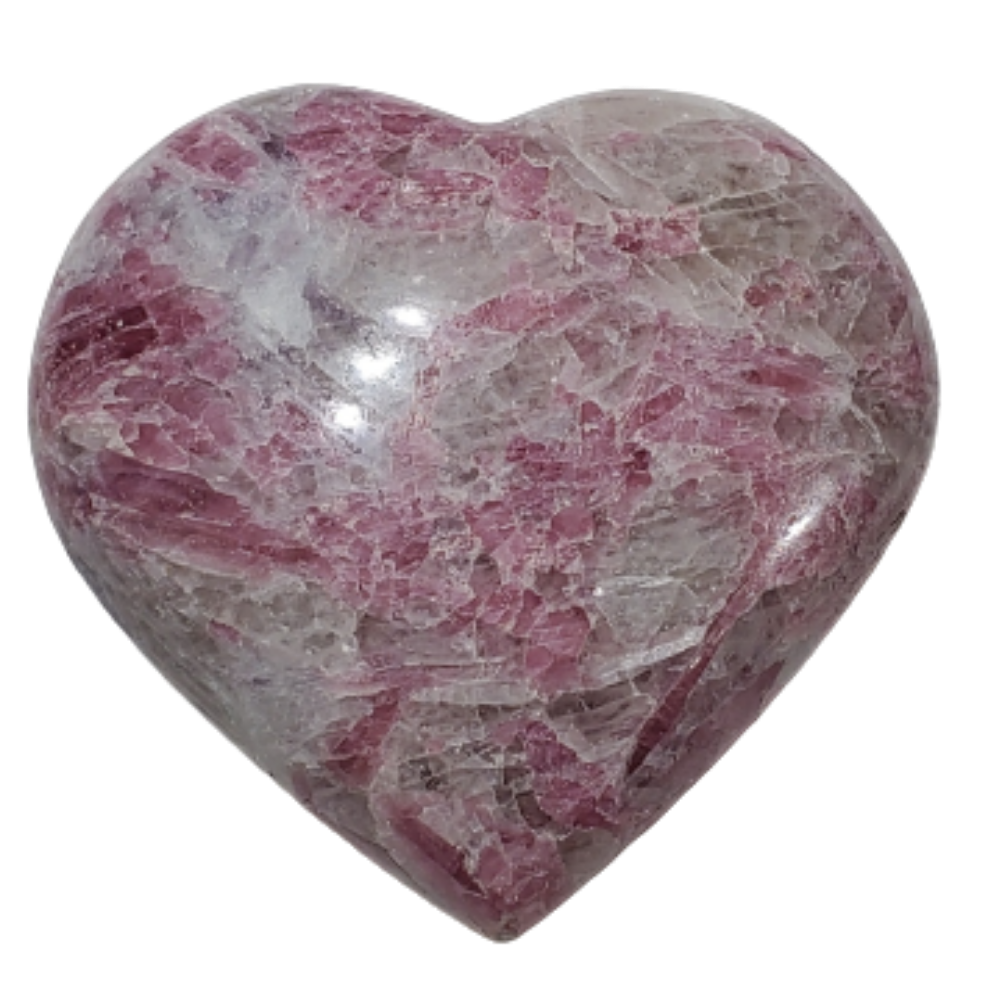 Pink Tourmaline, Lepidolite, and Cleavelandite Heart (Madagascar)