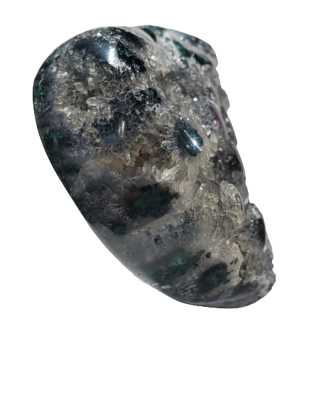 Druzy Quartz Stalactite and Green Agate Heart (Uruguay)