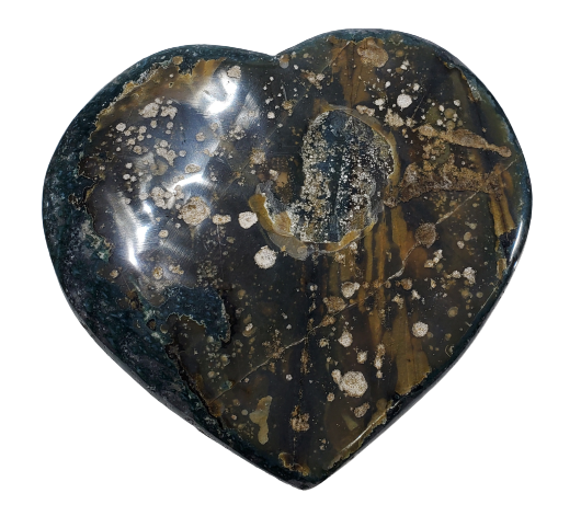 Druzy Quartz Stalactite and Green Agate Heart (Uruguay)