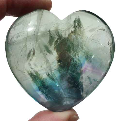 Rainbow Fluorite Heart (China)