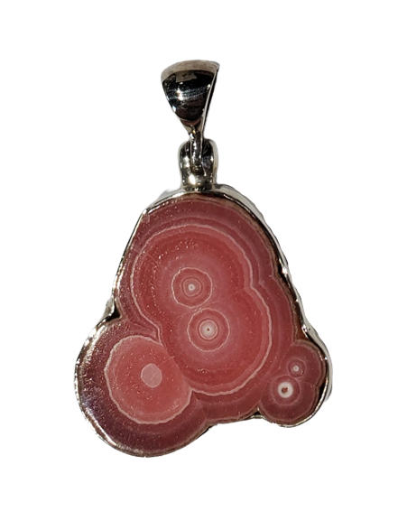 Rhodochrosite Stalactite Slice Pendant